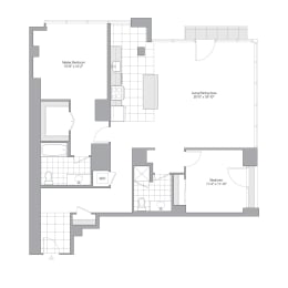  Floor Plan 2 Bedroom - 2 Bath | B19